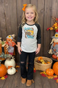 🍂 Gobble Till You Wobble Kids’ Fall Raglan Top 🦃