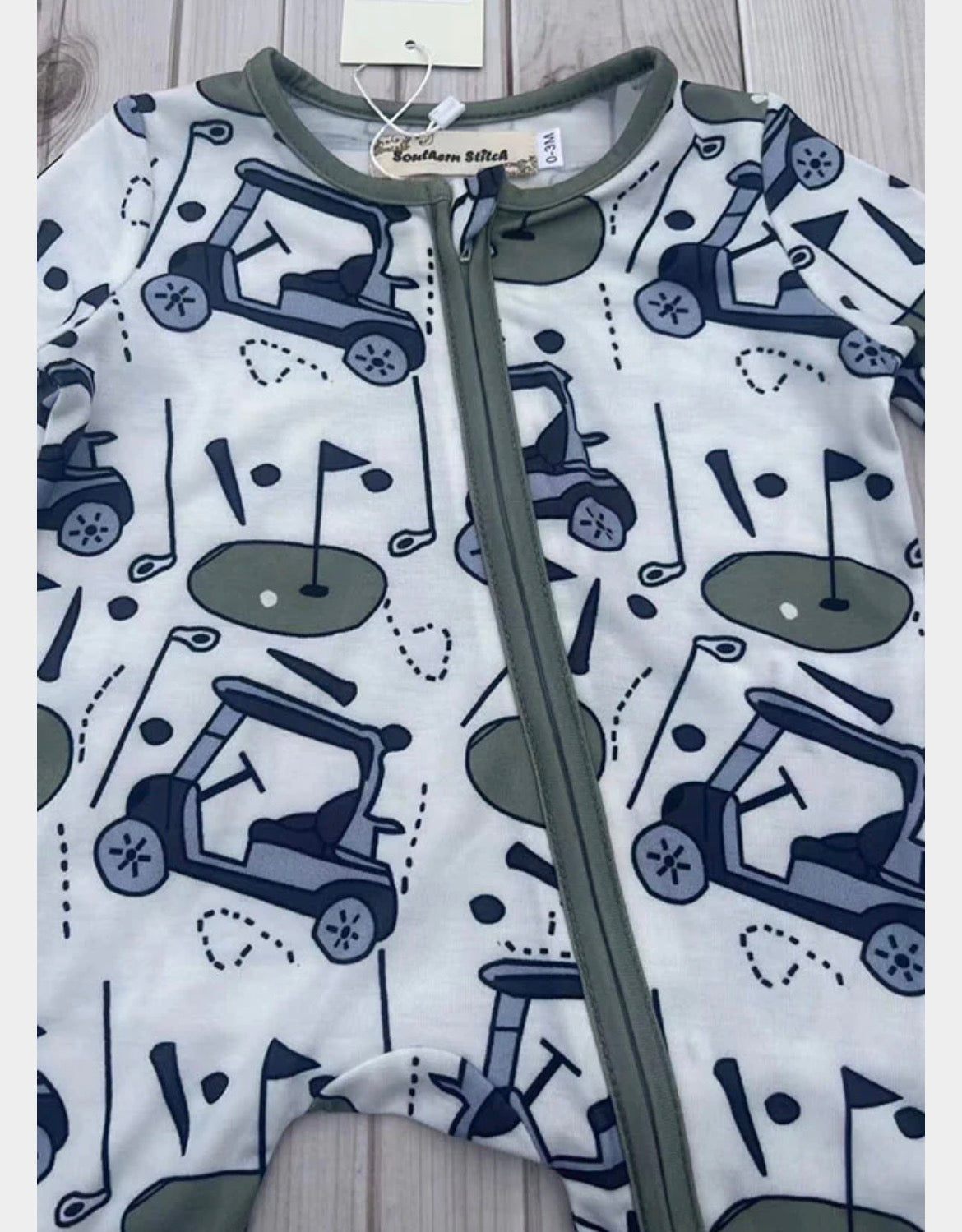 ⛳ Golf Cart Print Baby Romper