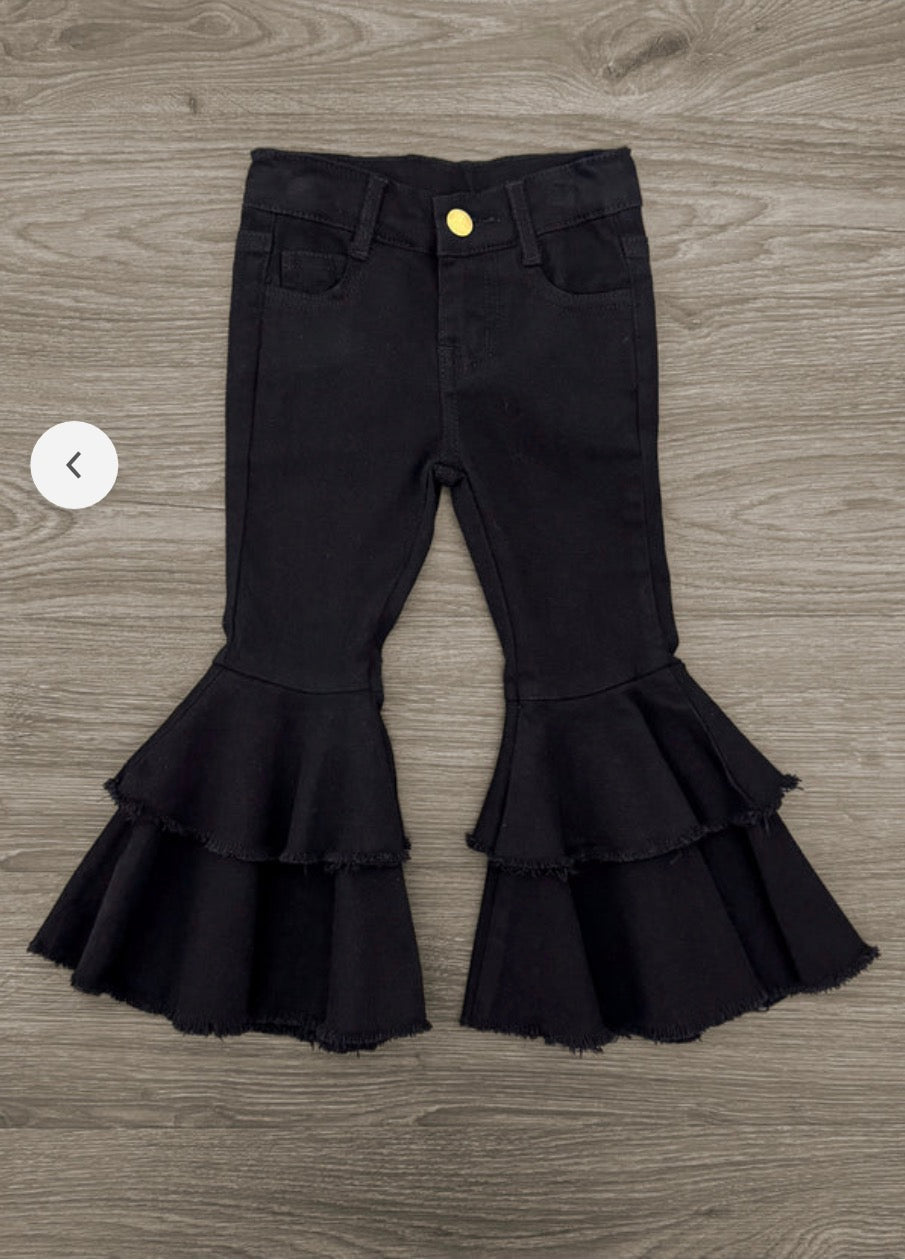 🖤 “You Are…” Black Bell Bottom Set
