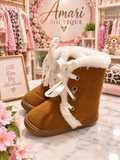 🤎 Cozy Brown Sherpa-Lined Lace-Up Boots