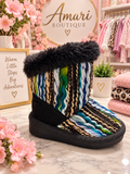 🖤 Multicolor Braided Knit Unisex Winter Boots