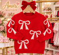 Mommy & Me Red Bow Sweater ❤️🎀